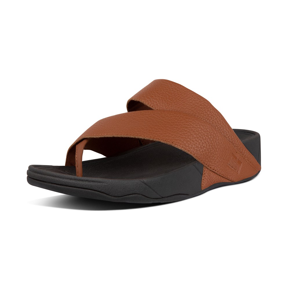 Fitflop Man Sandals Brown/Black - Sling Leather Toe-post - WF4760123